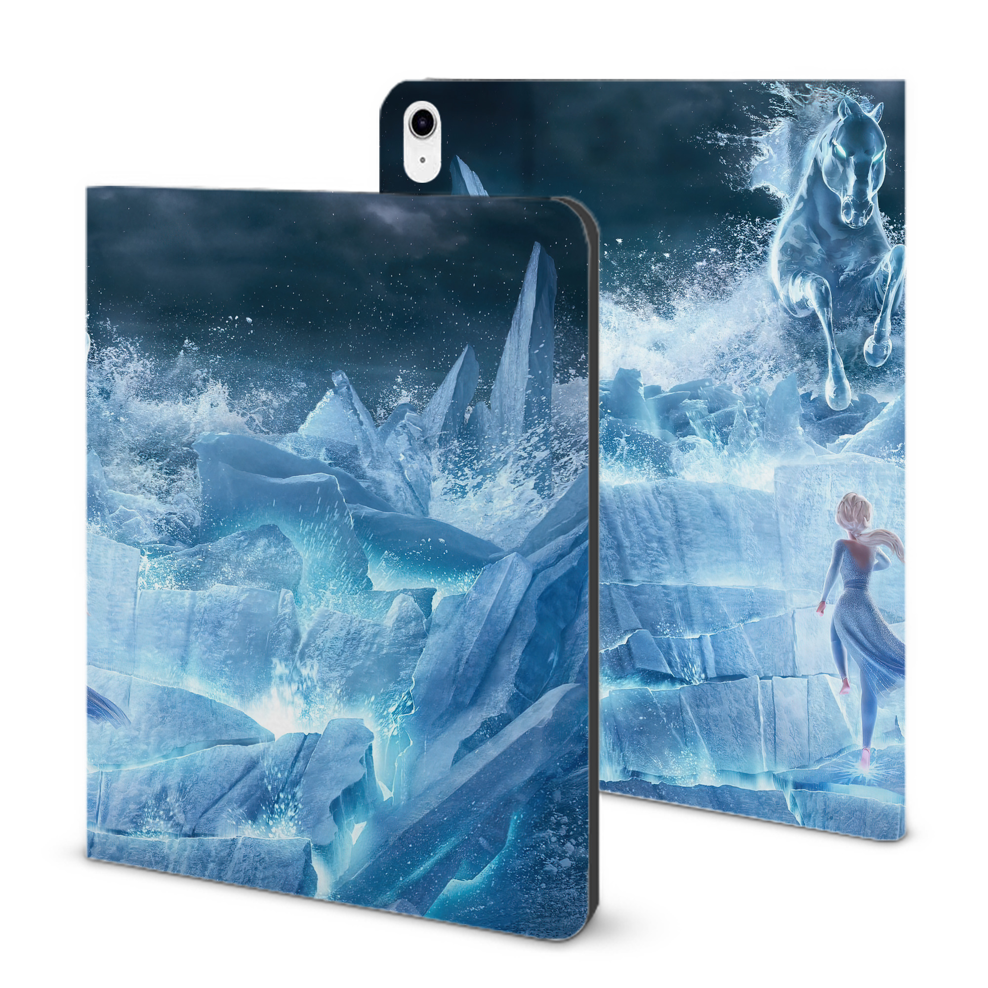 （画像用） アナと雪の女王 アンナ エルサ Frozen Anna Elsa IPad ケース ブック型 PUレザー TPU 耐衝撃 軽量 薄型 ペン収納なし 全面保護 IPad 各モデル対応